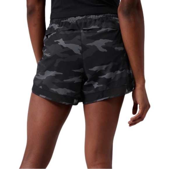Athleta Mesh Racer Run Mid Rise Shorts - Picture 2 of 8